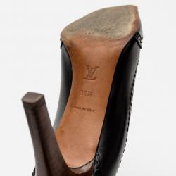 مملوكة مسبقًا Louis Vuitton Black Leather Brogue Pumps Size 38.5