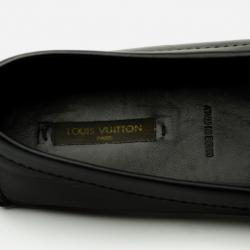 Pre Owned Louis Vuitton Black Leather Oxford Loafers Size 37