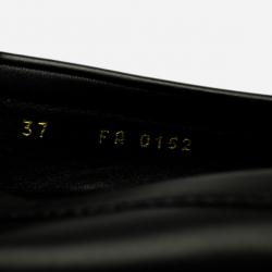 Pre Owned Louis Vuitton Black Leather Oxford Loafers Size 37