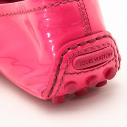 Pre Owned Louis Vuitton Pink Patent Oxford Ballerina Flats Size 38