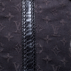 مملوكة مسبقًا Louis Vuitton Black Leather and Monogram Canvas Buckle Detail Knee Length Boots Size 37 