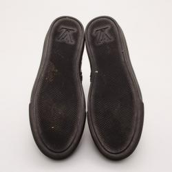 Pre Owned Louis Vuitton Black and Silver Disco Sneakers Size 37.5