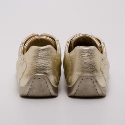 Pre Owned Louis Vuitton Gold Mahina Leather Trainers Size 36