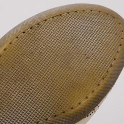 Pre Owned Louis Vuitton Gold Mahina Leather Trainers Size 36