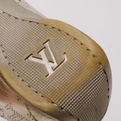 Pre Owned Louis Vuitton Gold Mahina Leather Trainers Size 36
