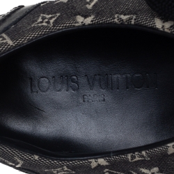 مملوكة مسبقًا Louis Vuitton Black Leather And Two Tone Mini Lin Monogram Canvas Low Top Sneakers Size 40