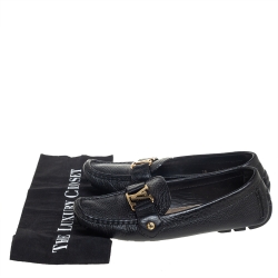 Pre Owned Louis Vuitton Black Leather Monte Carlo Loafers Size 38