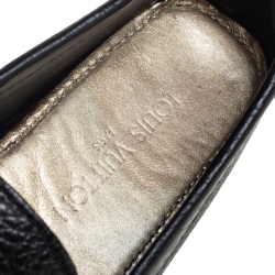 Pre Owned Louis Vuitton Black Leather Monte Carlo Loafers Size 38