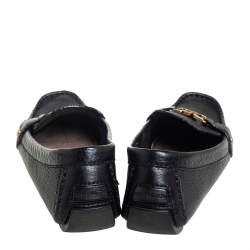 Pre Owned Louis Vuitton Black Leather Monte Carlo Loafers Size 38