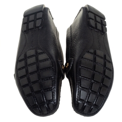 Pre Owned Louis Vuitton Black Leather Monte Carlo Loafers Size 38