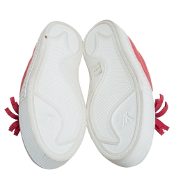 Louis Vuitton Pink Fabric And Monogram Canvas Destination Slip On Sneakers Size 38.5