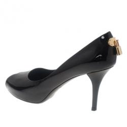 Pre Owned Louis Vuitton Black Patent Oh Really! Peep Toe Pumps Size 39