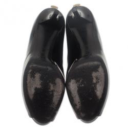 Pre Owned Louis Vuitton Black Patent Oh Really! Peep Toe Pumps Size 39