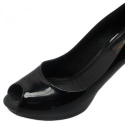 Pre Owned Louis Vuitton Black Patent Oh Really! Peep Toe Pumps Size 39