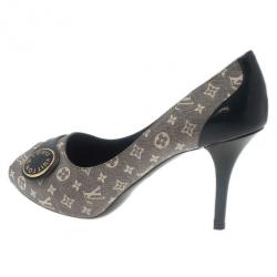 مملوكة مسبقًا حذاء كعب عالي لوي فيتون أيديل جودي مونوجرامي فتحة أصبع مقاس 37