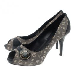 مملوكة مسبقًا حذاء كعب عالي لوي فيتون أيديل جودي مونوجرامي فتحة أصبع مقاس 37