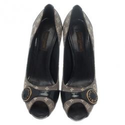 مملوكة مسبقًا حذاء كعب عالي لوي فيتون أيديل جودي مونوجرامي فتحة أصبع مقاس 37