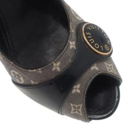 مملوكة مسبقًا حذاء كعب عالي لوي فيتون أيديل جودي مونوجرامي فتحة أصبع مقاس 37