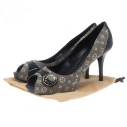 مملوكة مسبقًا حذاء كعب عالي لوي فيتون أيديل جودي مونوجرامي فتحة أصبع مقاس 37