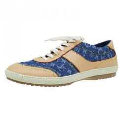 مملوكة مسبقًا Louis Vuitton Monogram Denim and Leather Sneakers Size 40