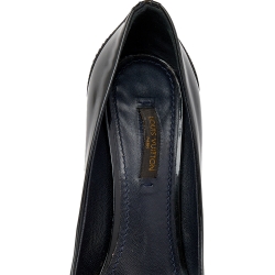 Pre Owned Louis Vuitton Dark Green Patent Leather Pumps Size 36