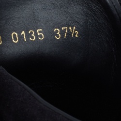 Pre Owned حذاء رياضي لوي فيتون سويدي وجلد إيبي أسود كعب روكي بعنق طويل مقاس 37.5