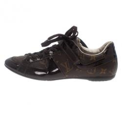 Pre Owned Louis Vuitton Monogram Canvas and Leather Sneakers Size 37.5