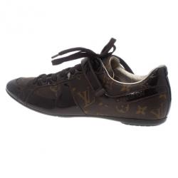Pre Owned Louis Vuitton Monogram Canvas and Leather Sneakers Size 37.5