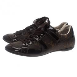Pre Owned Louis Vuitton Monogram Canvas and Leather Sneakers Size 37.5