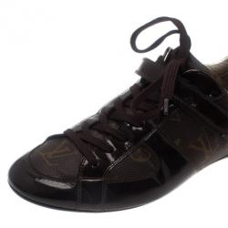 Pre Owned Louis Vuitton Monogram Canvas and Leather Sneakers Size 37.5