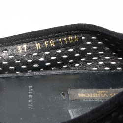 Pre Owned Louis Vuitton Black Perforated Suede Oxford Slip On Loafers Size 37
