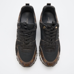 Louis Vuitton Black Suede, Mesh and Monogram Canvas Run Away Sneakers Size 37