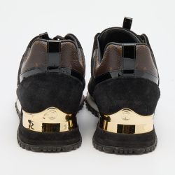 Louis Vuitton Black Suede, Mesh and Monogram Canvas Run Away Sneakers Size 37