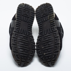 Louis Vuitton Brown/Black Monogram  Leather and Mesh Run Away  Sneakers Size 37