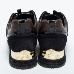 Louis Vuitton Brown/Black Monogram  Leather and Mesh Run Away  Sneakers Size 37