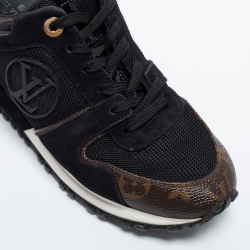 Louis Vuitton Brown/Black Monogram  Leather and Mesh Run Away  Sneakers Size 37