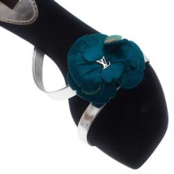 مملوكة مسبقًا Louis Vuitton Satin Flower Ankle Strap Sandals Size 39