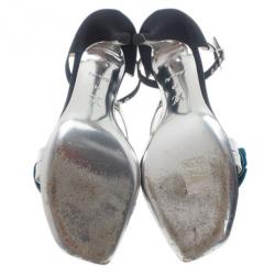 مملوكة مسبقًا Louis Vuitton Satin Flower Ankle Strap Sandals Size 39