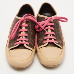 Louis Vuitton Brown Monogram Canvas and Leather Capucines Sneakers Size 39