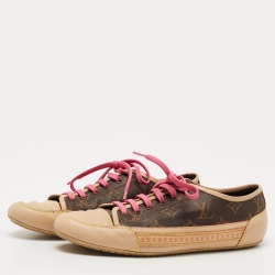 Louis Vuitton Brown Monogram Canvas and Leather Capucines Sneakers