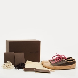 Louis Vuitton Brown Monogram Canvas and Leather Capucines Sneakers Size 39