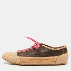 Louis Vuitton Brown Monogram Canvas and Leather Capucines Sneakers Size 39