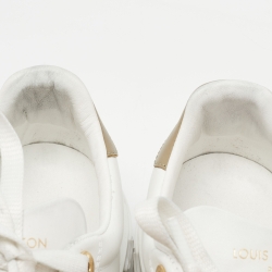 Louis Vuitton White/Green Leather Time Out Sneakers Size 37