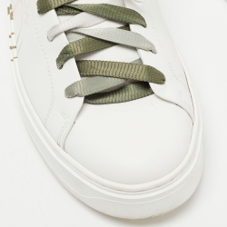 Louis Vuitton White/Green Leather Time Out Sneakers Size 37