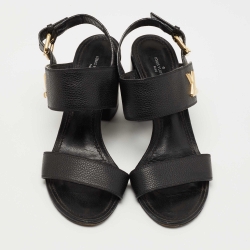 مملوكة مسبقًا Louis Vuitton Black Leather Horizon Ankle Strap Sandals Size 39.5