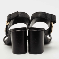 مملوكة مسبقًا Louis Vuitton Black Leather Horizon Ankle Strap Sandals Size 39.5