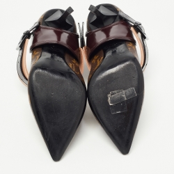 Louis Vuitton Brown Monogram Canvas and Leather Pointed Toe Pumps Size 38