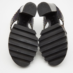 Louis Vuitton Black/Brown Monogram Canvas And Patent Star Trail Sandals Size 36