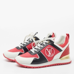 Louis Vuitton Multicolor Mesh and Leather Run Away Sneakers Size 38