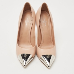 Pre Owned Louis Vuitton Pink Leather Urban Twist Pumps Size 38.5